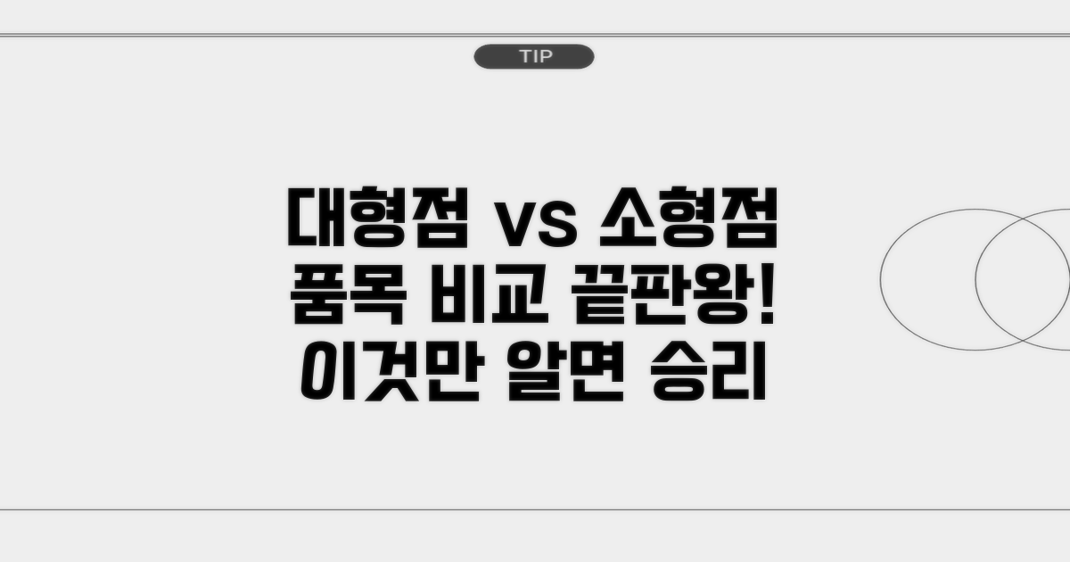 대형점과 소형점 품목 차이 비교