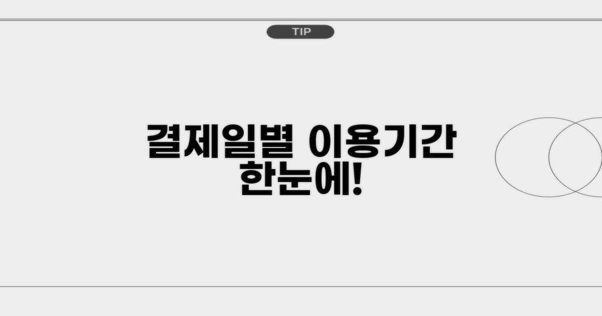 결제일별 이용기간 한눈에 보기