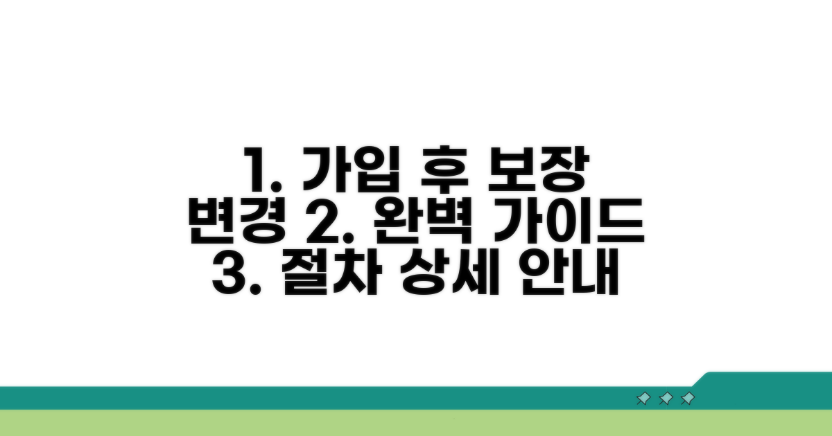 가입 후 보장 내용 변경 절차 완벽 안내
