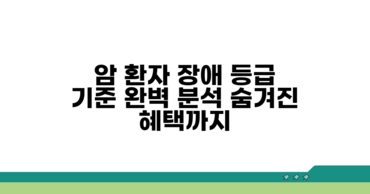 암 환자 장애등급 판정 기준
