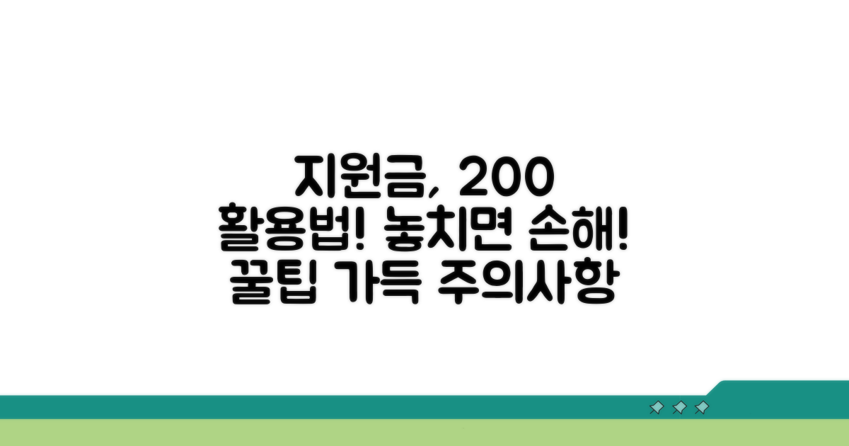 지원금 사용 방법과 유의사항