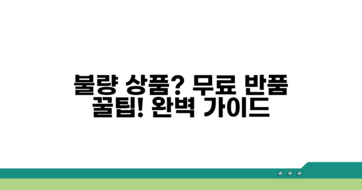 불량 상품, 무료 반품 절차 완벽 가이드