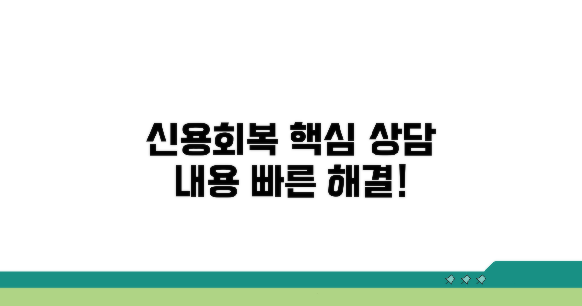 신용회복 상담 주요 내용