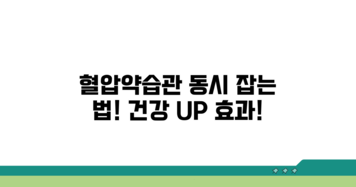 혈압약과 생활습관 병행 효과 분석