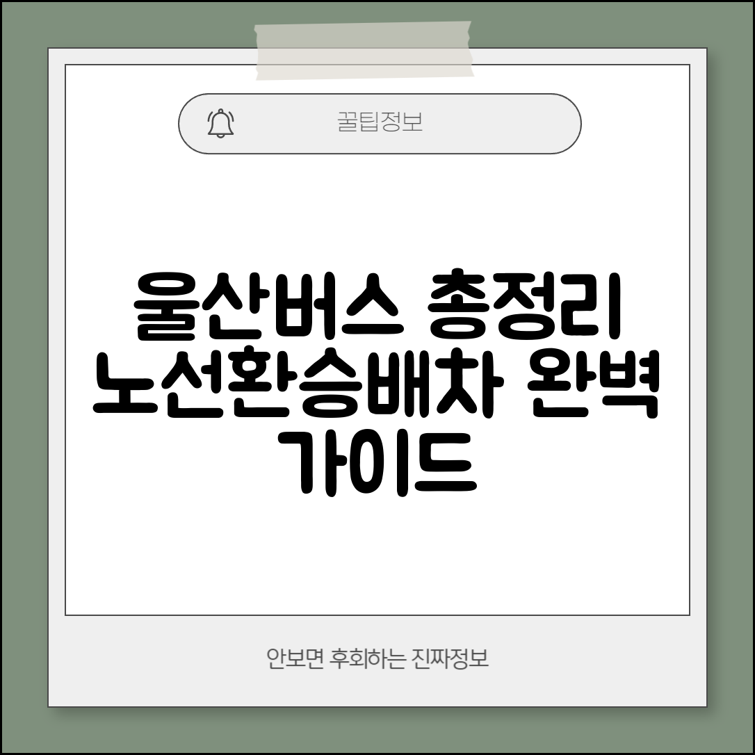 울산시내버스노선 구별 완벽 정리 | 주요 환승지점, 배차간격, 노선도 정보