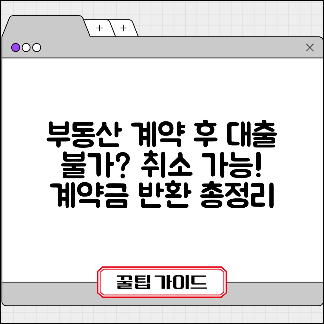 부동산 계약 후 대출 불가 시 계약 취소 가능할까? | 계약해제, 융자특약, 계약금 반환 총정리