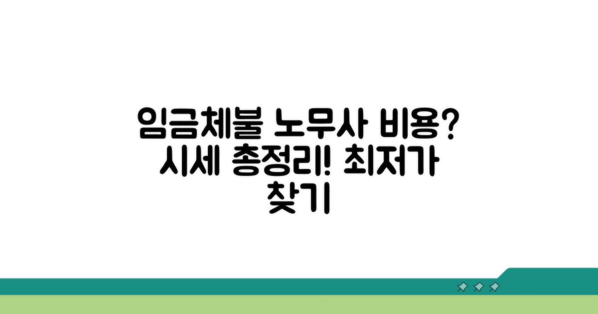 임금체불 노무사 비용, 시세 파악 가이드