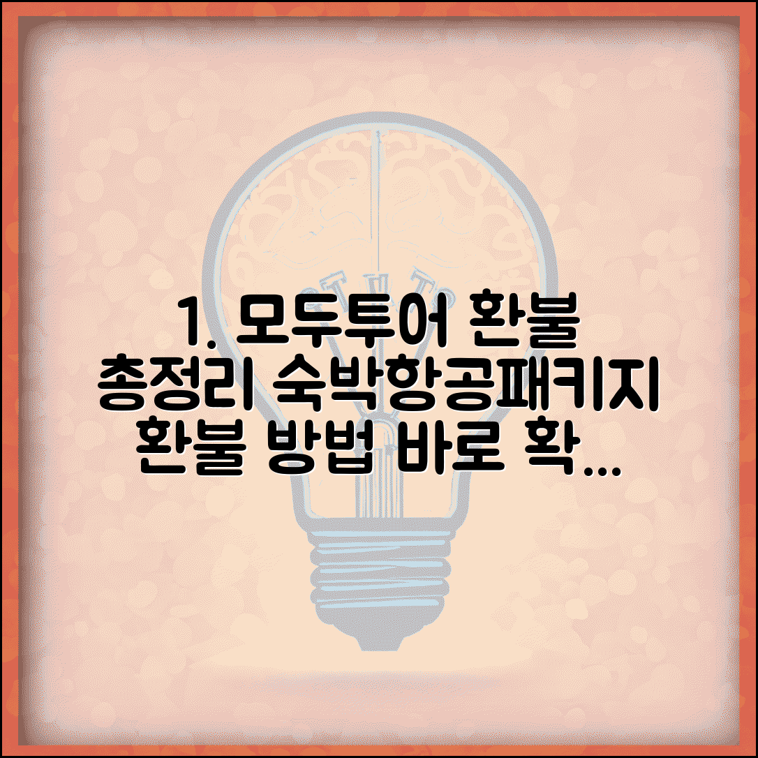 모두투어 환불받는 법 | 국내여행 숙박, 항공, 패키지 예약 취소와 부분 환불 방법 총정리
