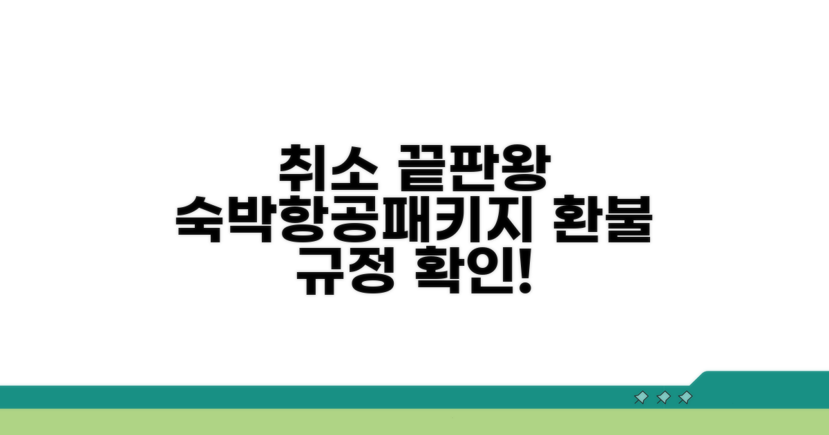 국내 숙박, 항공, 패키지 취소 기준