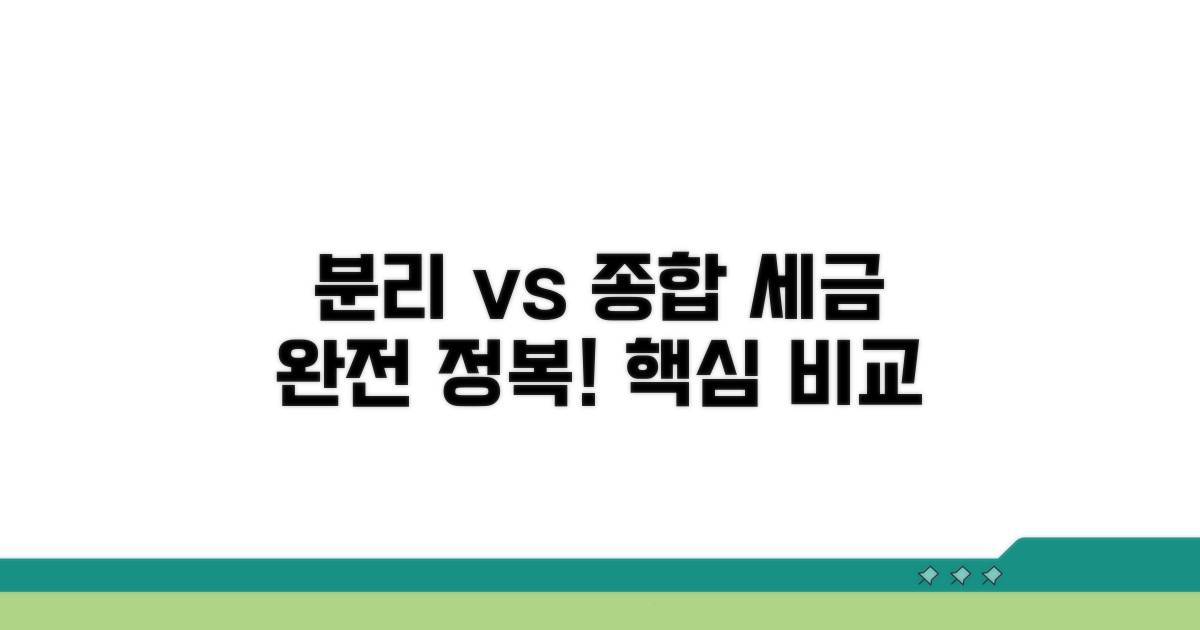 분리과세 vs 종합과세 핵심 비교