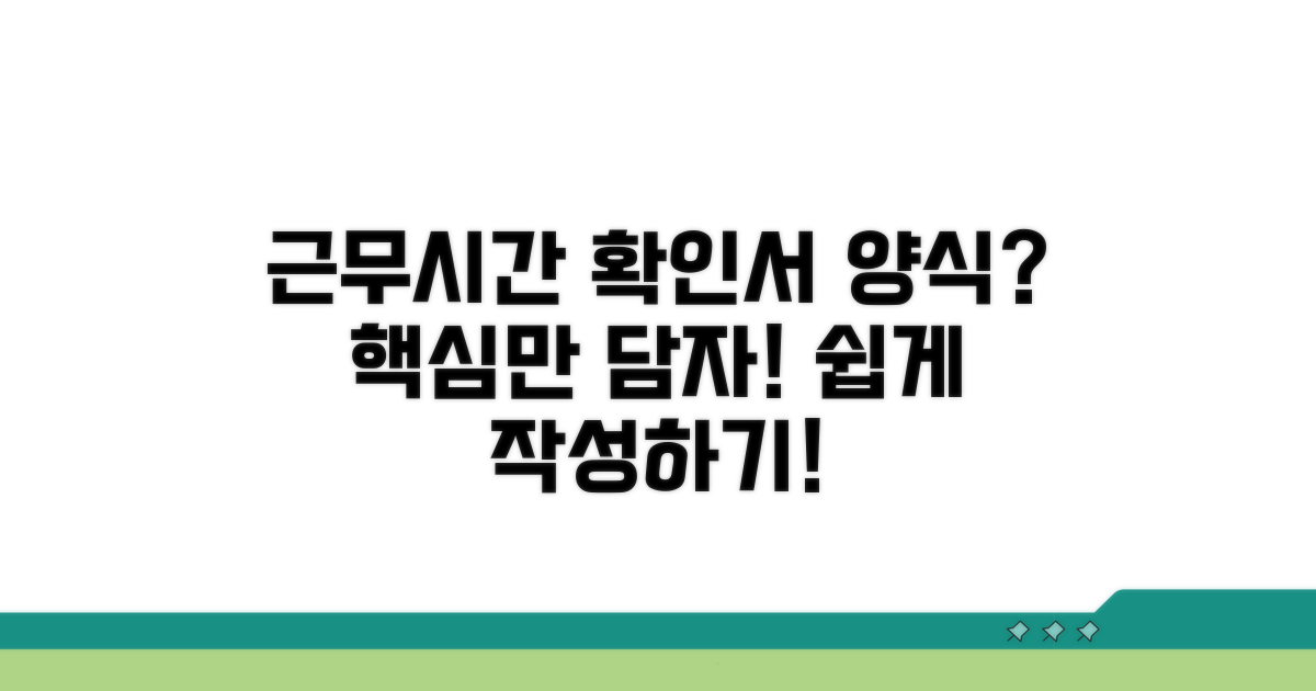 근무시간확인서 양식, 무엇을 담아야 할까?