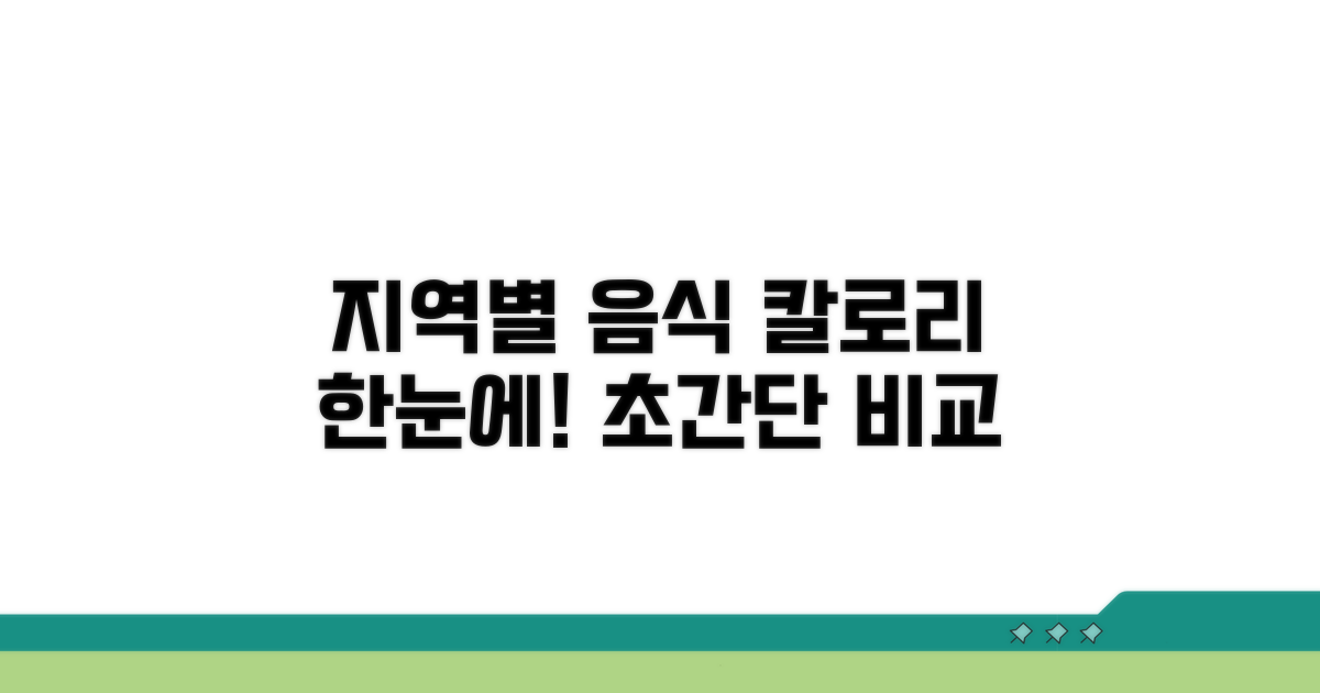 지역별 음식 칼로리 한눈에 보기