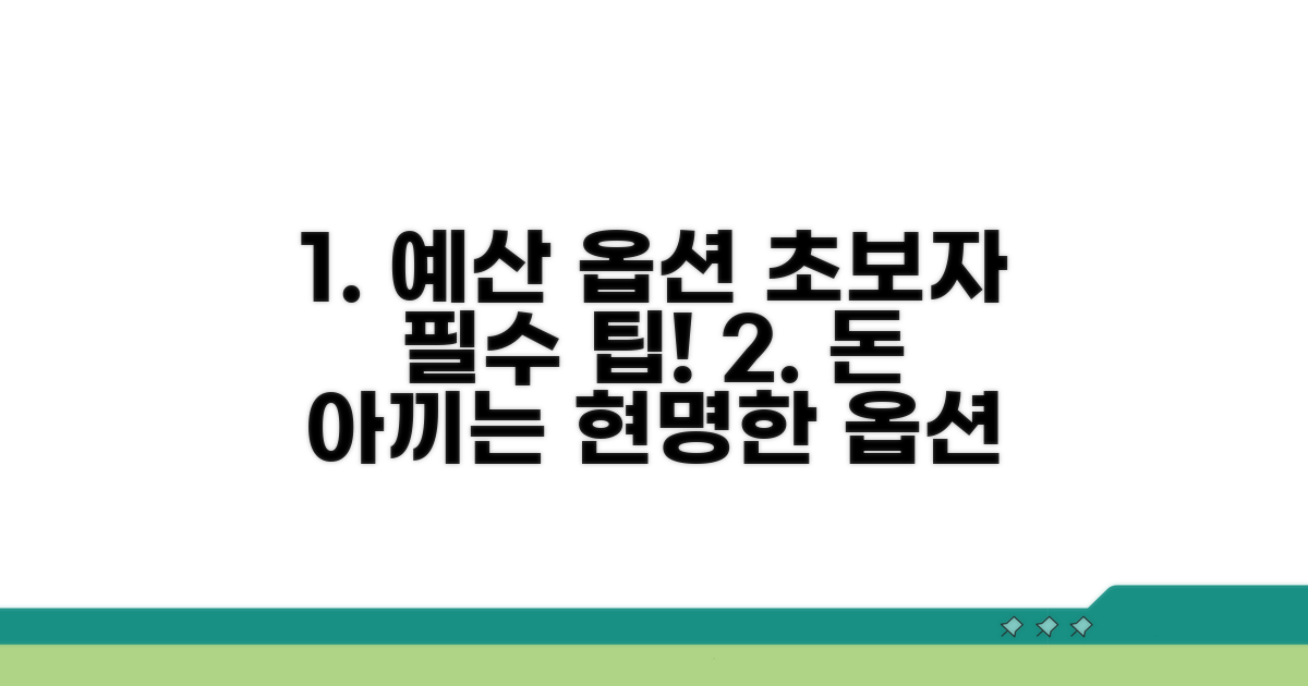 예산 관리와 옵션 선택 노하우