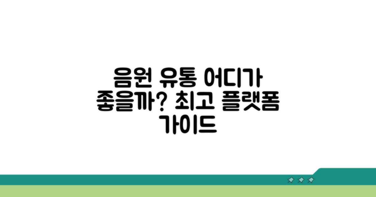 음원 유통 플랫폼 선택 가이드