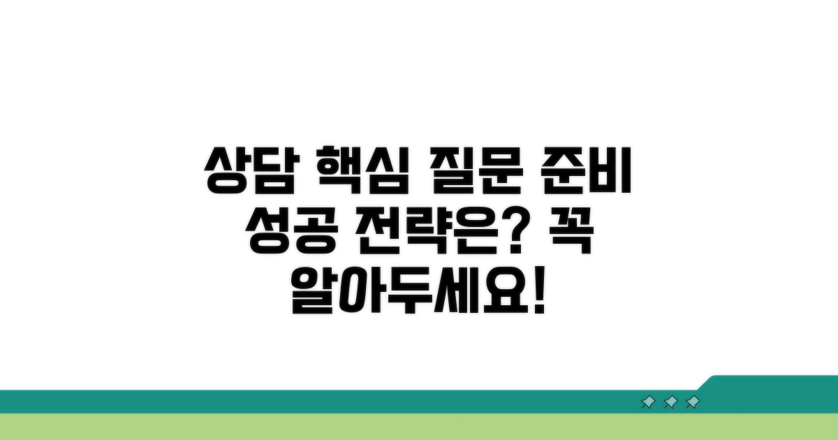 상담 핵심 질문과 준비 사항