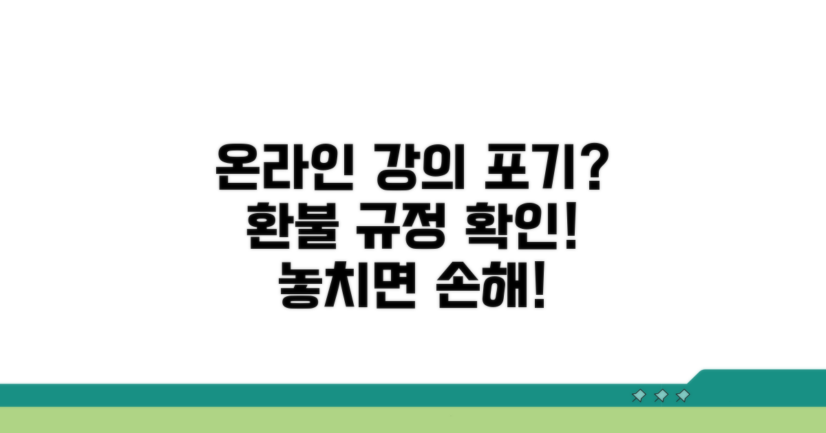 온라인 강의 중도 포기, 환불 규정은?