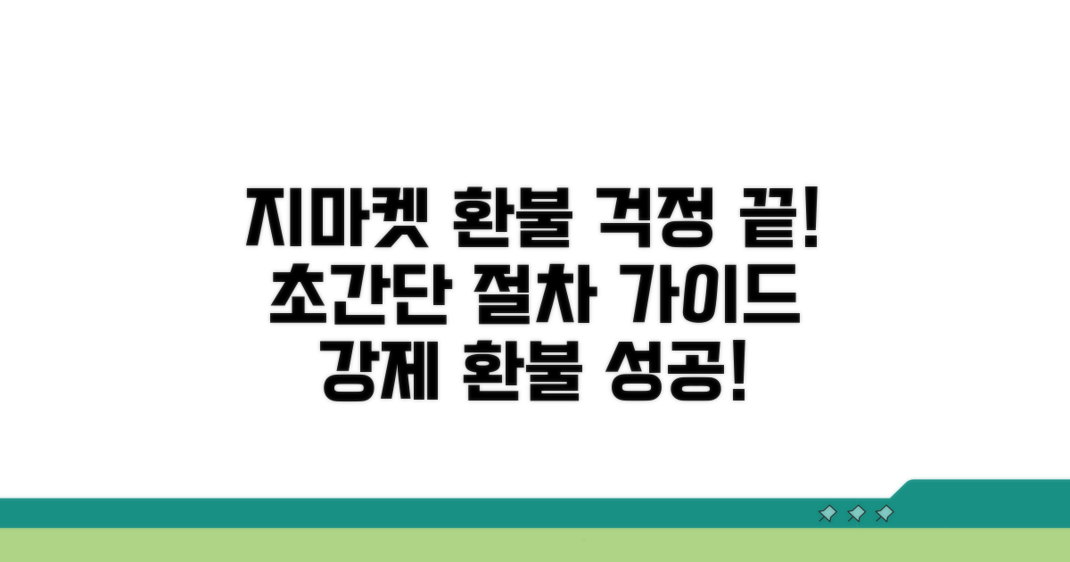 지마켓 강제 환불 절차 완벽 가이드