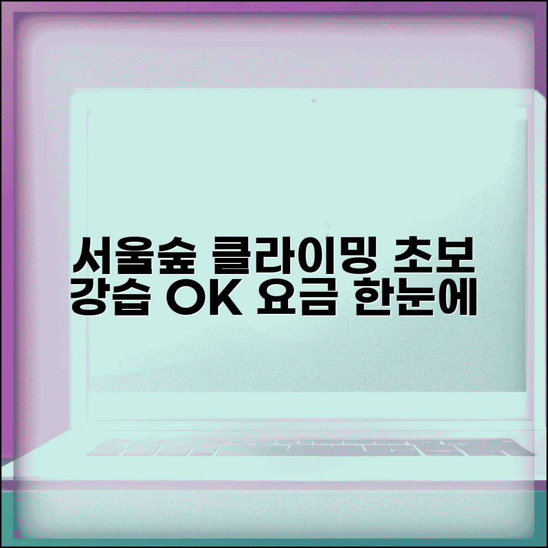 서울숲 클라이밍 시설 이용 안내 | 초보자 강습과 요금 정보