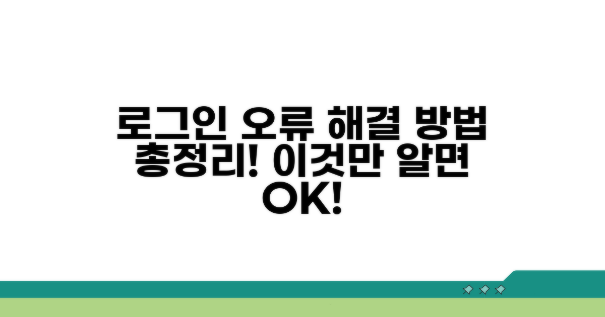 로그인 오류 발생 시 대처 가이드