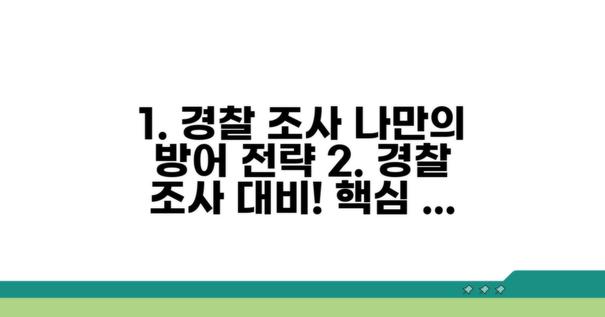 경찰 조사 대비, 나만의 방어 전략