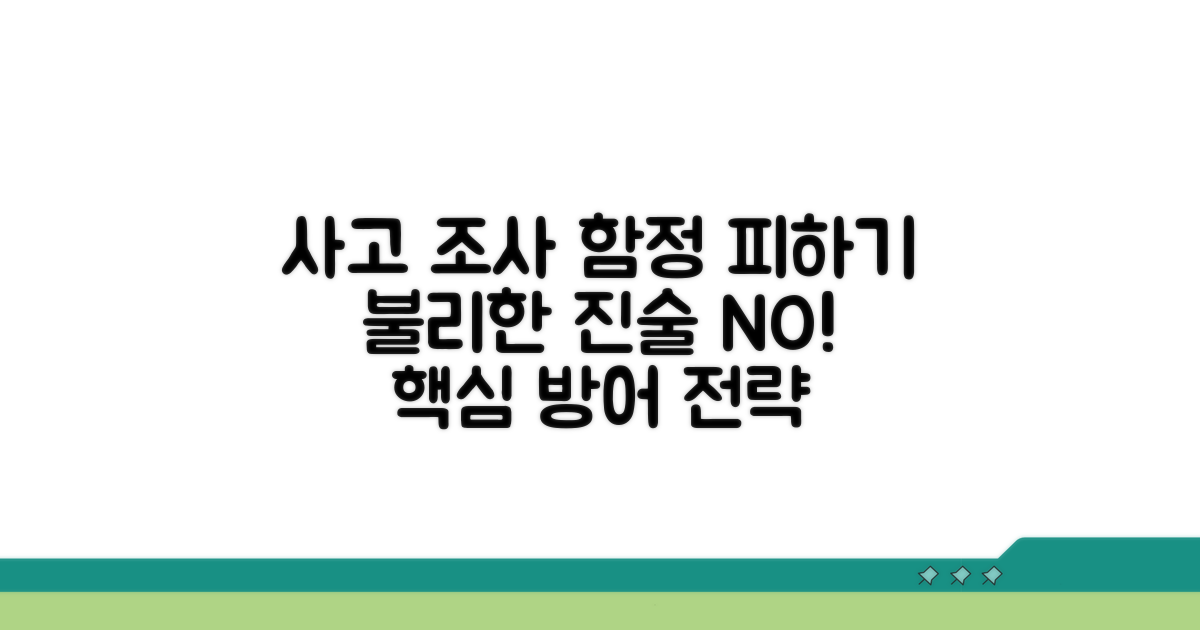 사고 조사, 불리한 진술 피하는 법