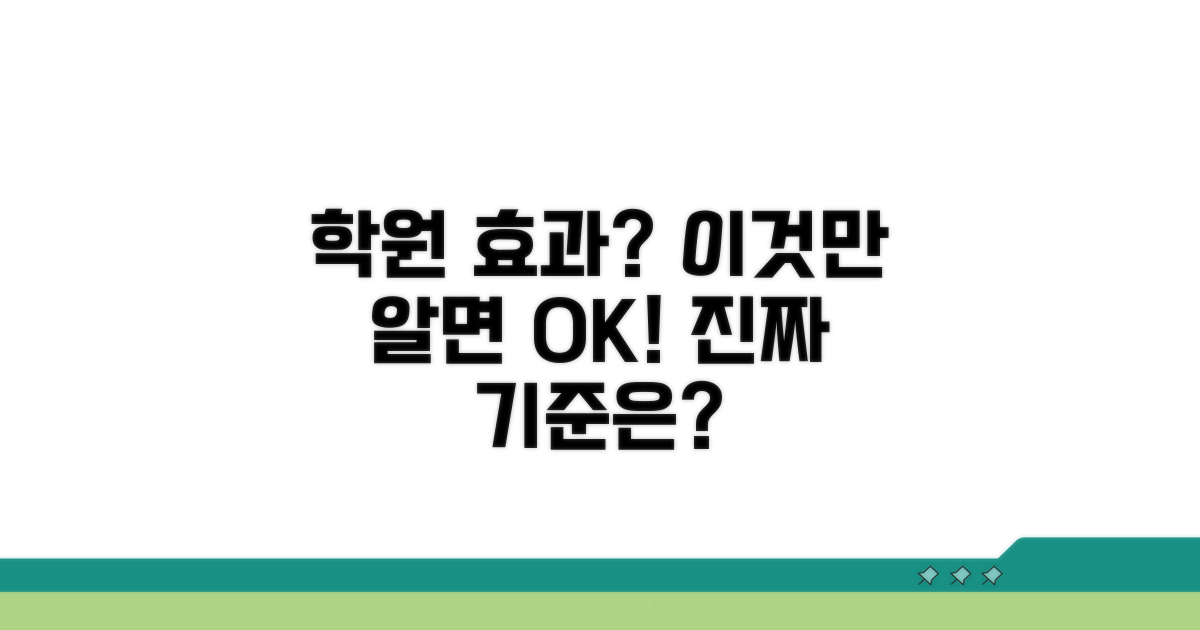 학원 효과, 기준과 함께 판단해요