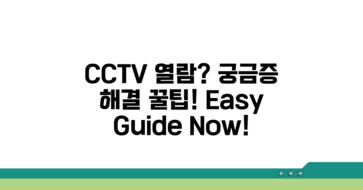 CCTV 열람, 궁금증 해결 꿀팁 모음