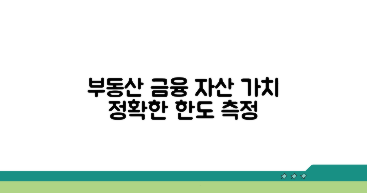 부동산, 금융자산 가치 평가와 한도