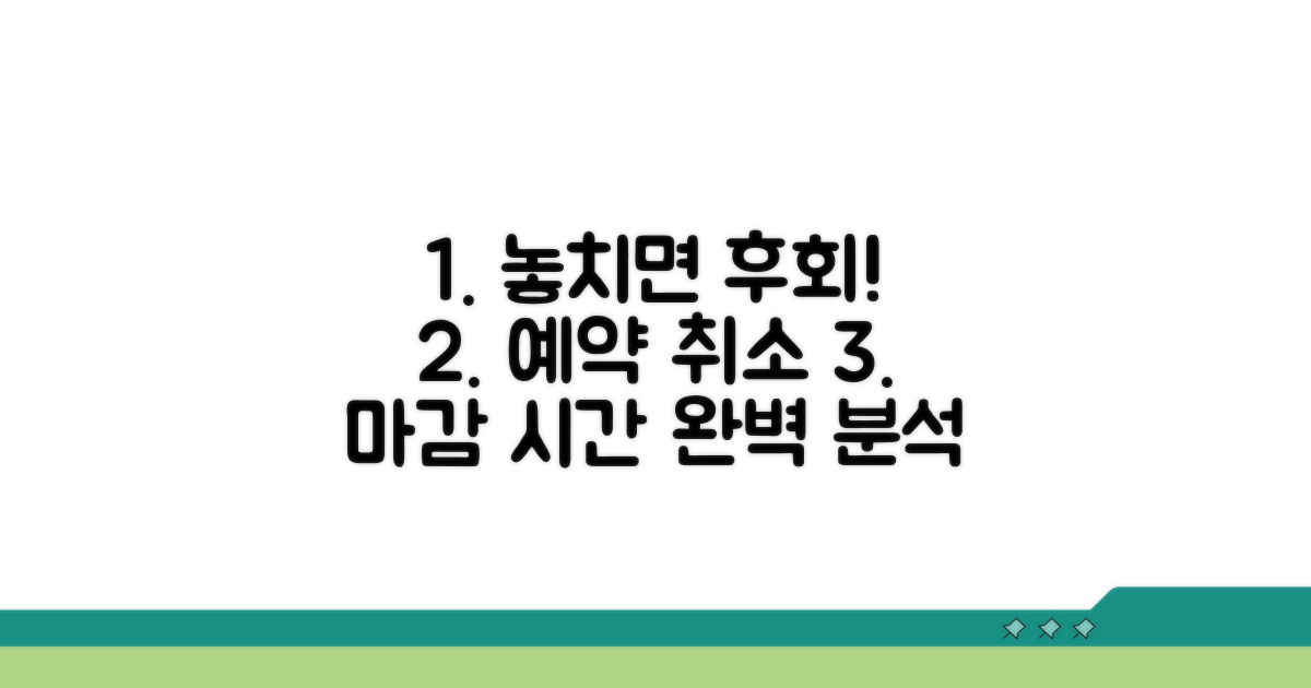 예약 취소 마감 시간 완벽 분석