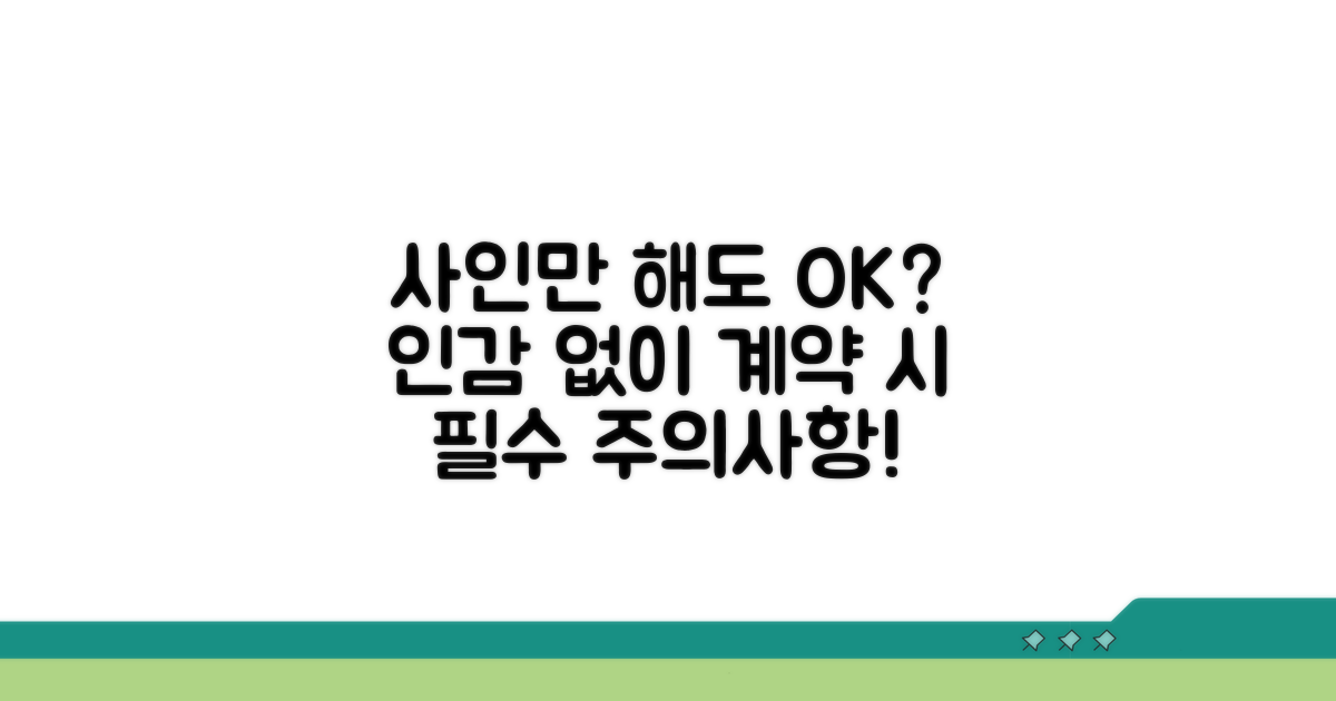 인감 증명 없이 사인 시 주의할 점