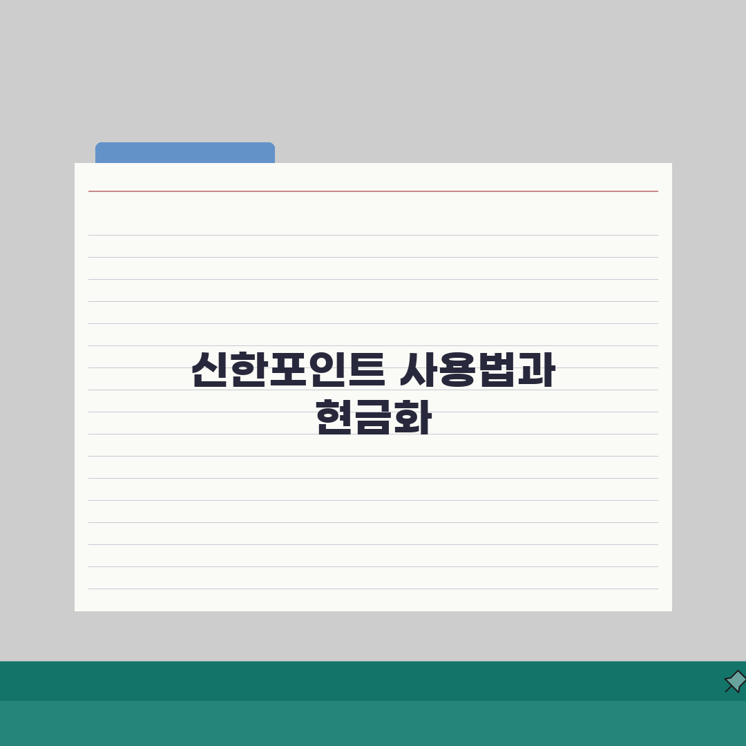 신한카드 포인트 적립 사용 현금화 방법 알아보기: 꿀팁 5가지 공개