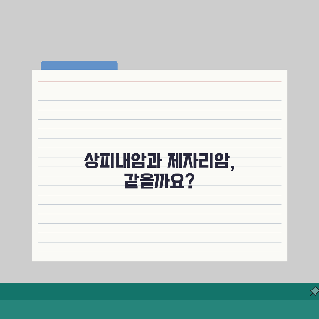 상피내암 제자리암 차이점, 같은 의미일까? 명확하게 구분하기